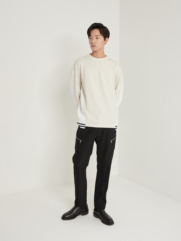 SYSTEMHOMME2021秋冬季白色纯色毛衣