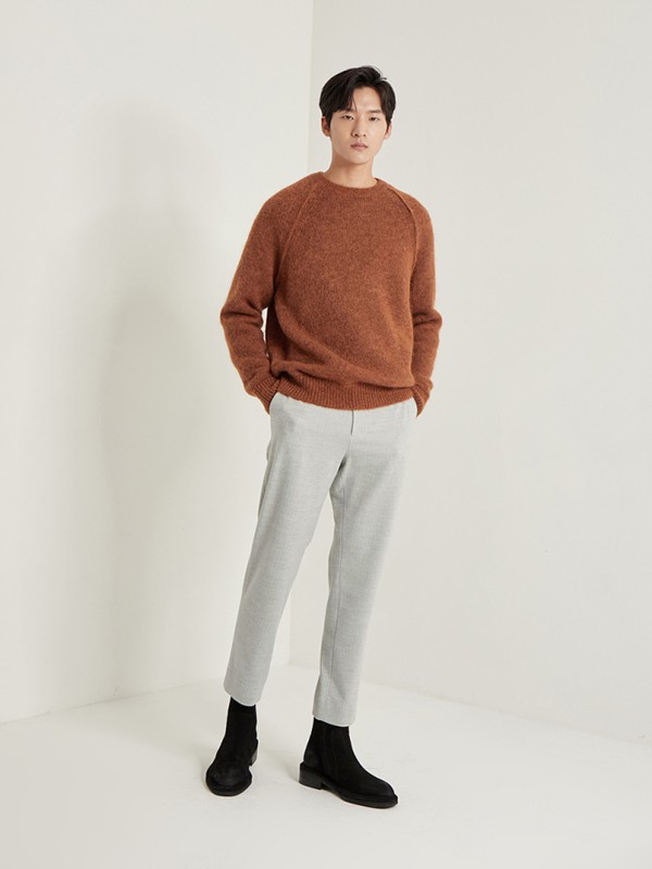 SYSTEMHOMME2021秋冬季白色纯色长裤