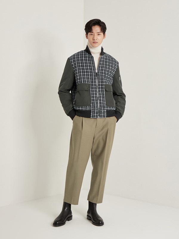 SYSTEMHOMME男装2021秋冬季黑色印花外套