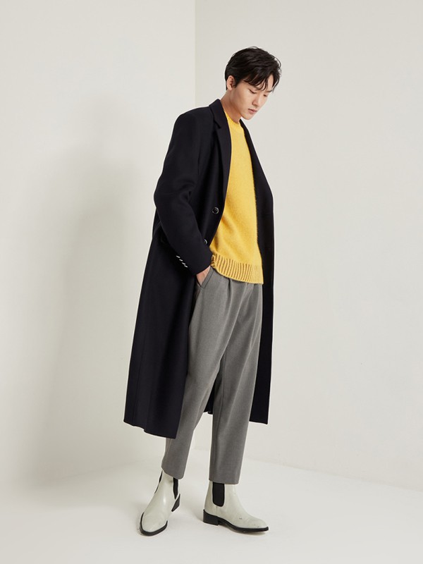 SYSTEMHOMME男装2021秋冬季灰色纯色长裤