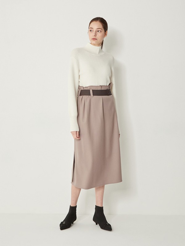 SYSTEMHOMME2021秋冬季白色高领针织衫