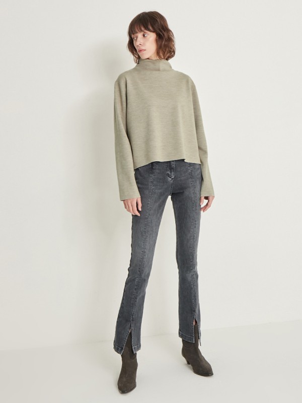 SYSTEMHOMME男装2021秋冬季灰色高领毛衣