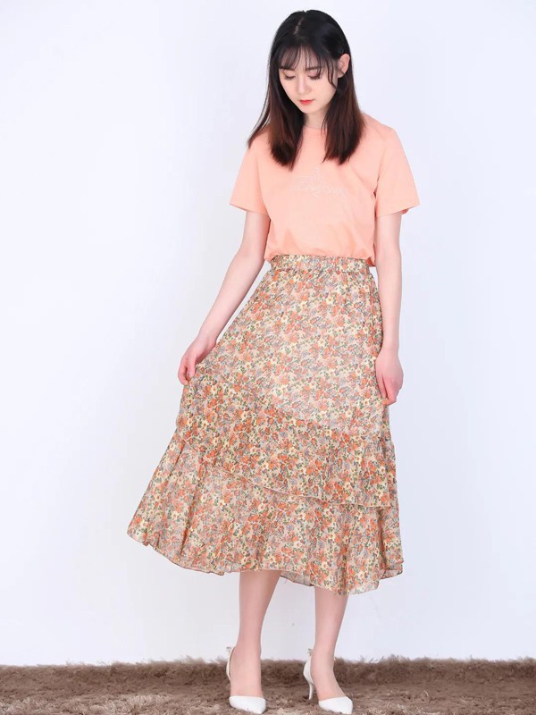 麦笈2022春夏季粉色印花T恤