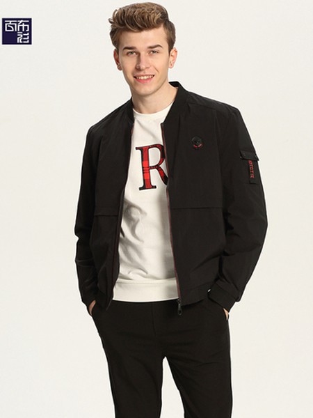 百布衫男装2021秋冬季黑色纯色套装