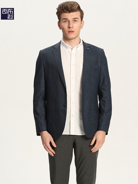 百布衫男装2021秋冬季黑色纯色西装