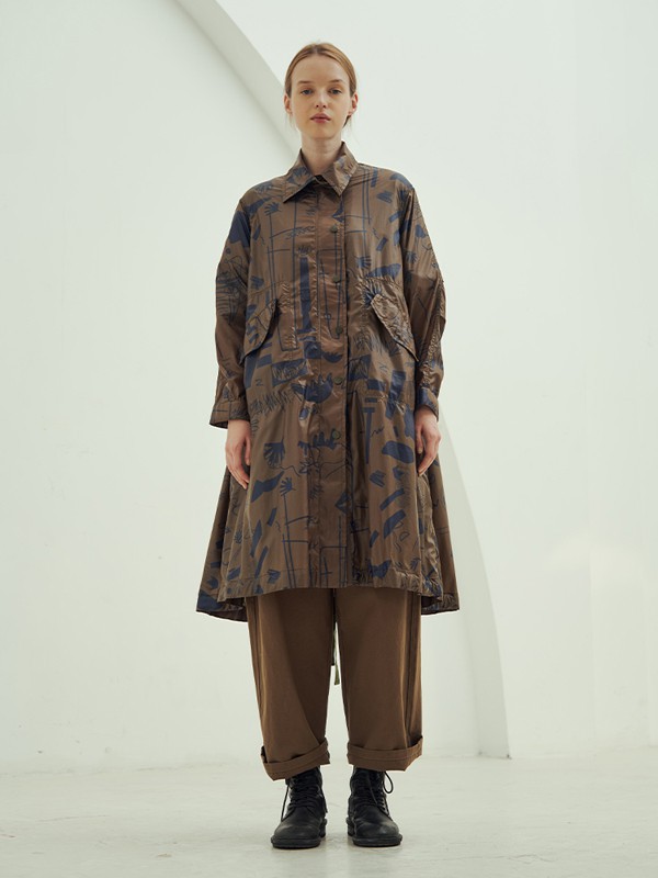 马可未女装2021秋冬季咖啡色纯色阔腿裤