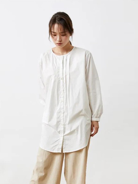 Mooost女装2022春夏季白色纯色衬衫