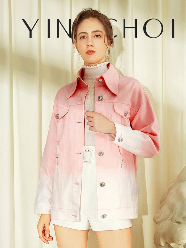 千颖2021秋冬季粉色撞色套装