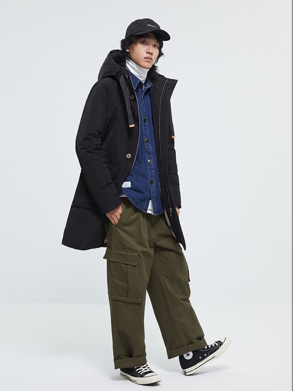 甲子三组男装2021秋冬季军绿色纯色长裤