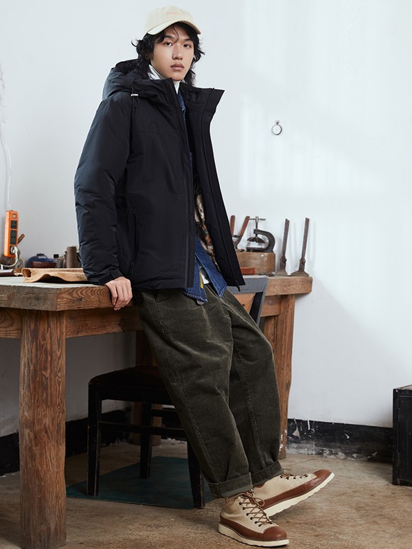 甲子三组男装2021秋冬季军绿色纯色长裤