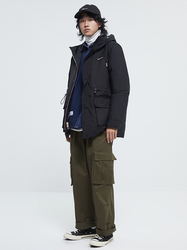 甲子三组男装2021秋冬季军绿色纯色长裤