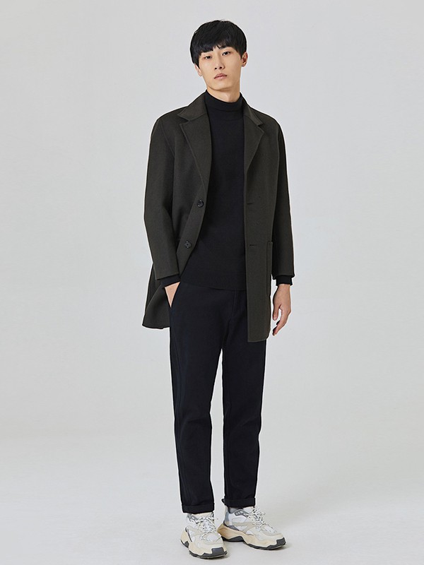 觉同2021秋冬季黑色纯色西装