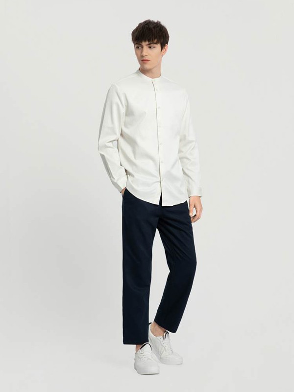 O.C.E.休闲装2022春夏季白色纯色衬衫