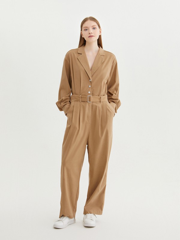 O.C.E.休闲装2022春夏季黄色纯色连体裤