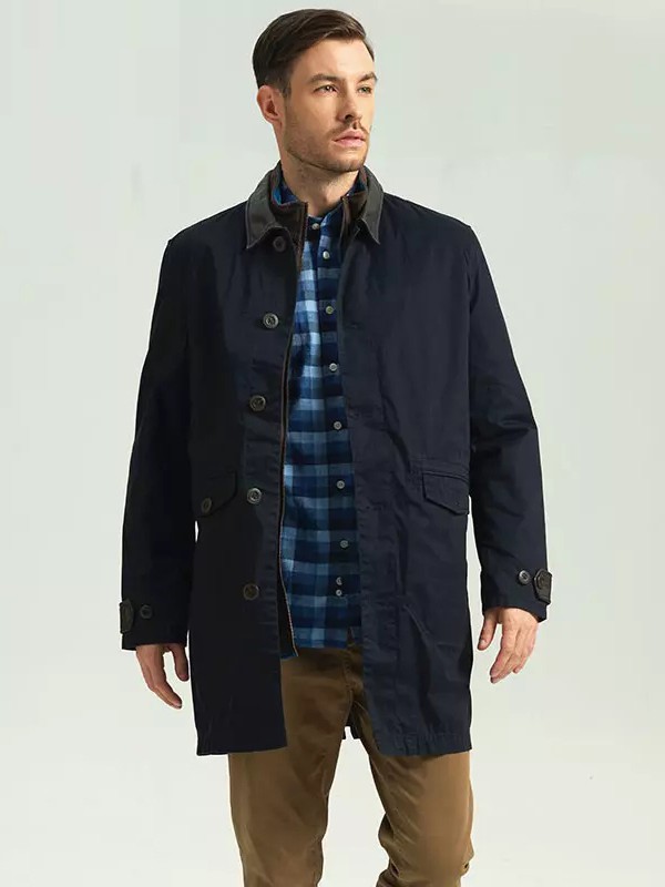 万宝路男装2021秋冬季黑色纯色外套