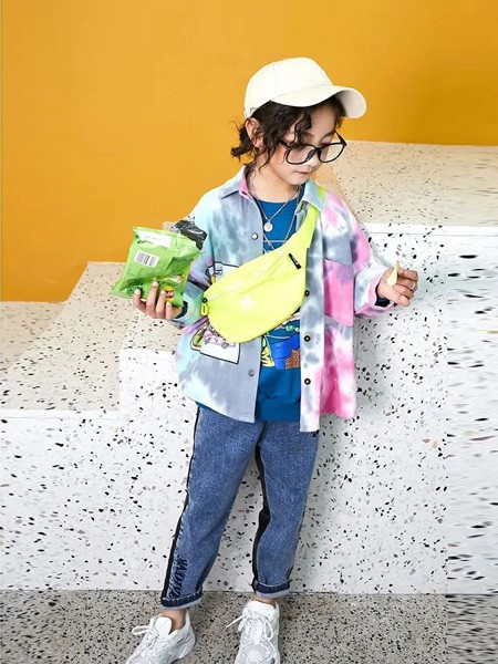 麦哈·派童装2022春夏季藏蓝色纯色长裤