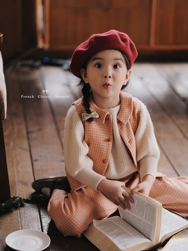 小而美童装2021秋冬季白色纯色T恤