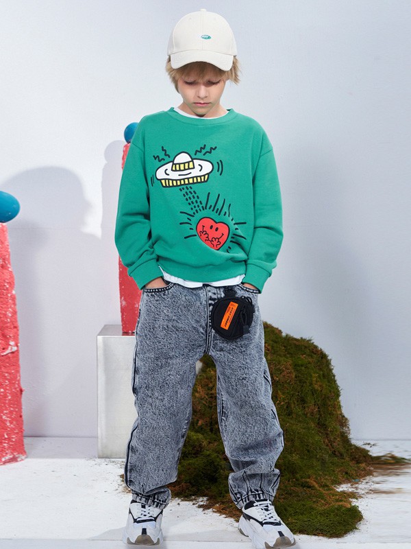 卡宾2021秋冬季绿色印花T恤