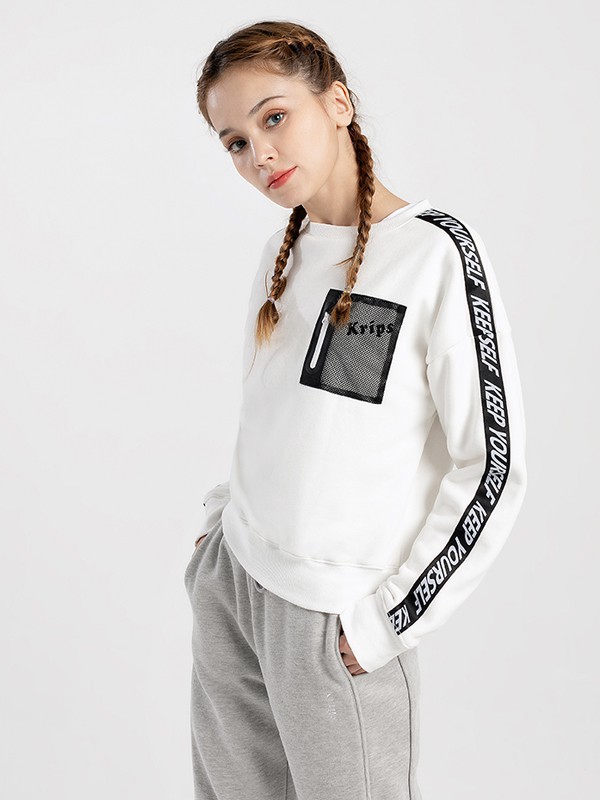 ​KRIPS休闲装2021秋冬季白色印花T恤