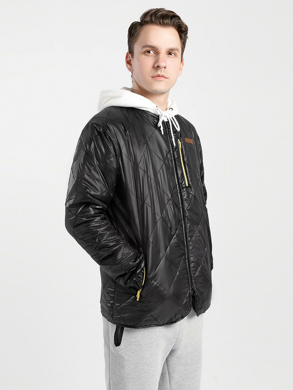 ​KRIPS休闲装2021秋冬季黑色纯色皮衣