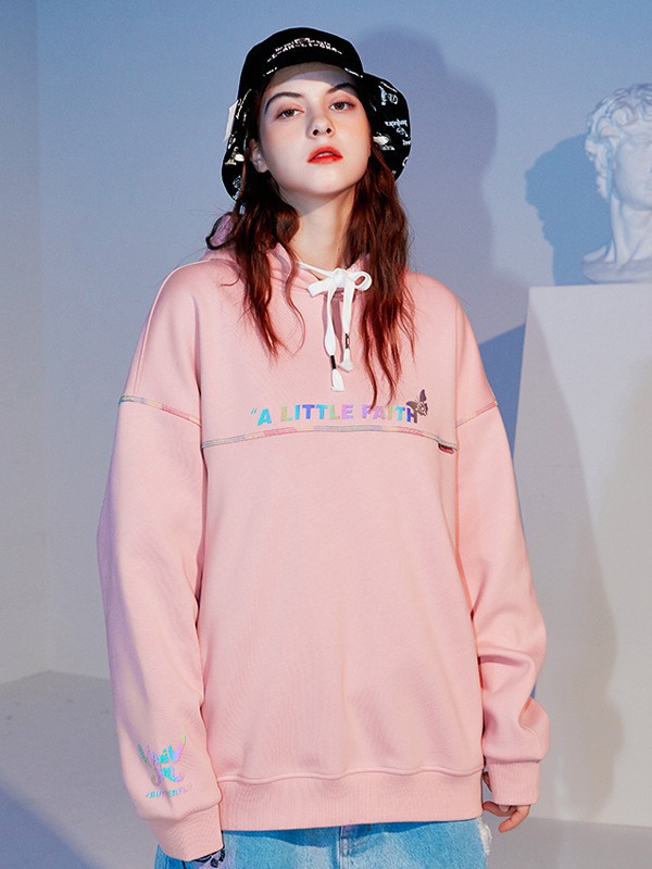 LAMLICKA休闲装2021秋冬季粉色字母卫衣