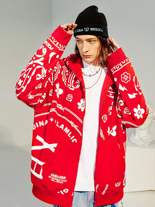 LAMLICKA休闲装2021秋冬季红色字母外套