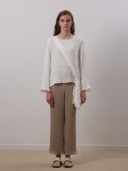 apMStyle女装2021秋冬季咖啡色纯色阔腿裤