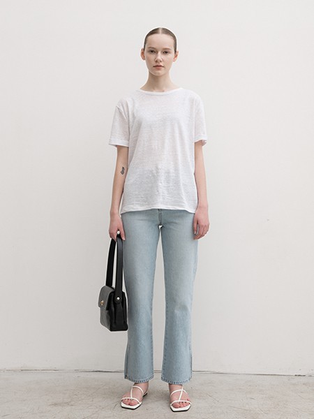 apMStyle女装2022春夏季白色渐变T恤