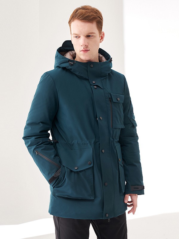 唐可娜儿2021秋冬季墨绿色高领派克服