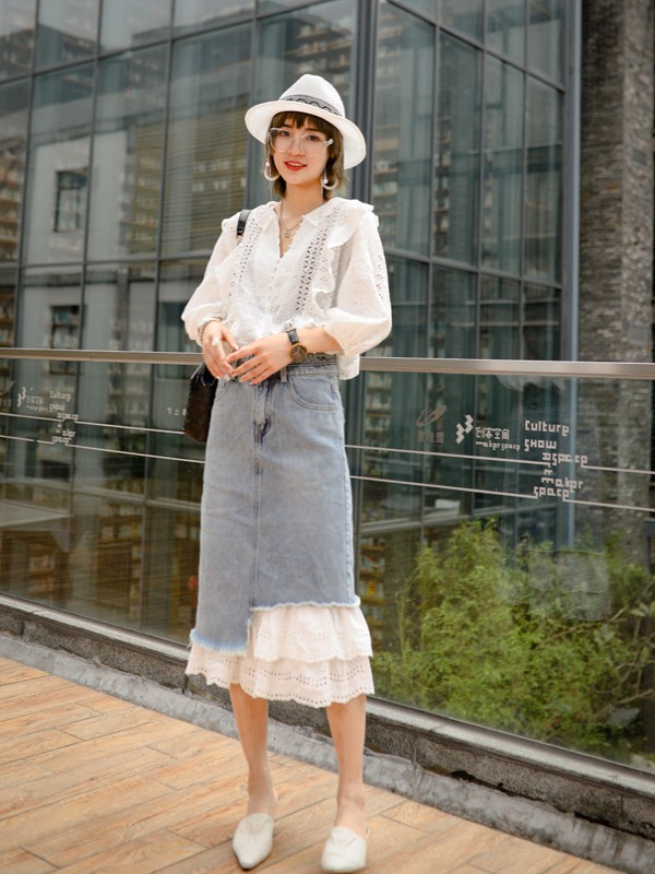 花螺2022春夏季白色纯色衬衫