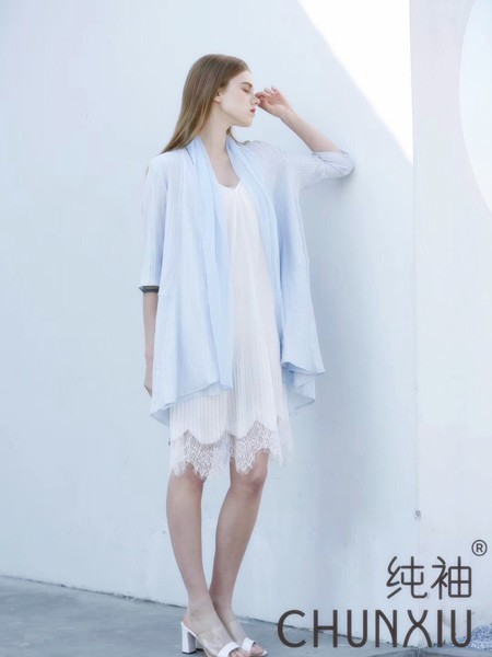 纯袖女装2022春夏季白色纱网连衣裙