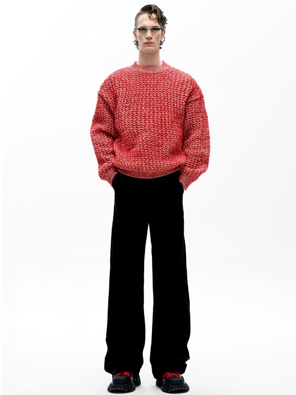 ​angelChen2021秋冬季橙色纯色毛衣