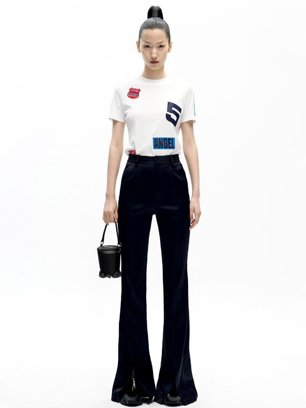 ​angelChen女装2021秋冬季白色纯色T恤