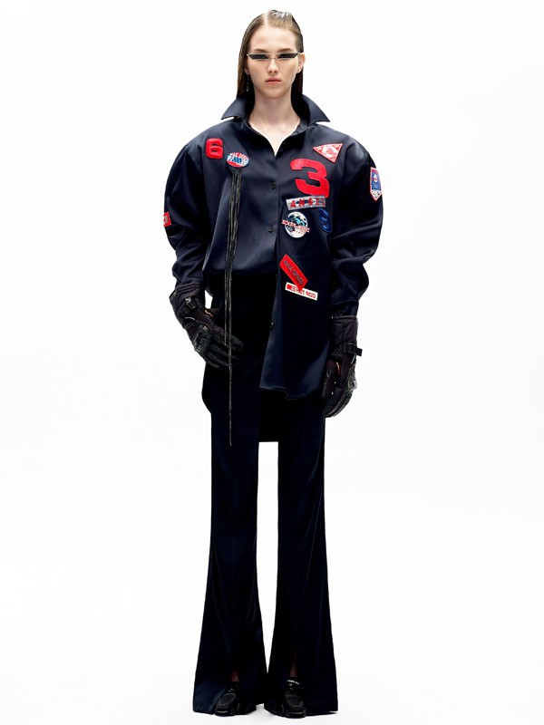 ​angelChen女装2021秋冬季黑色纯色阔腿裤