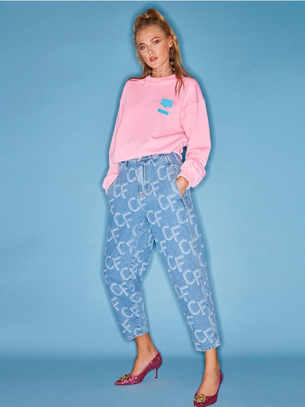 ChiaraFerragmi女装2022春夏季粉色印花T恤