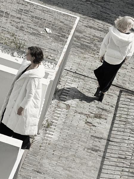 你好朋友女装2021秋冬季白色带毛领棉服