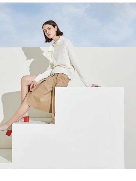 你好朋友女装2021秋冬季卡其色纯色半身裙