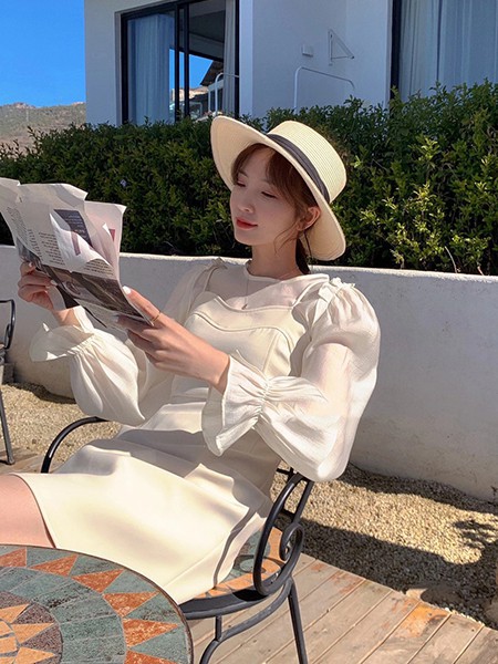 桔尚2022春夏季白色纯色羽绒服