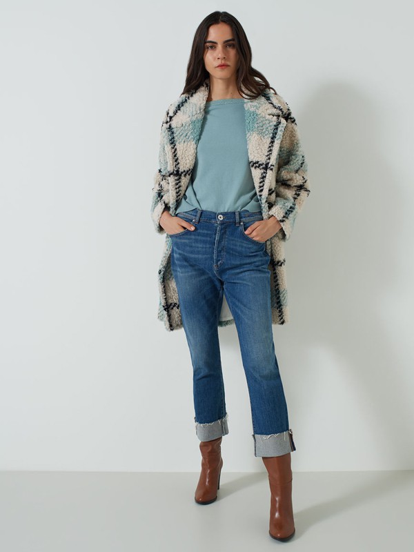 MARELLA2021秋冬季蓝色纯色针织衫