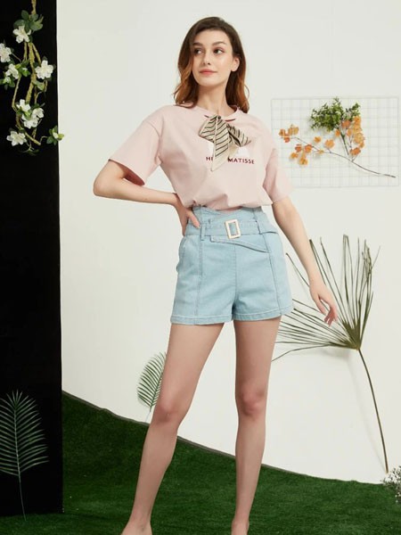 ​Binkeke2021春夏季粉色印花T恤