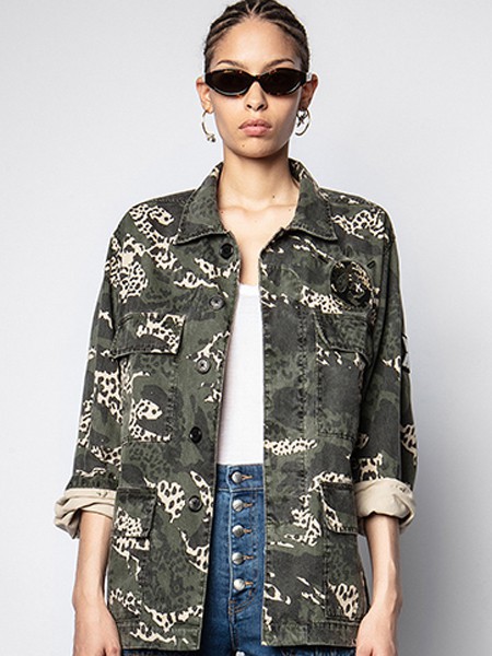 zadig&voltaire2021秋冬季灰色印花衬衫