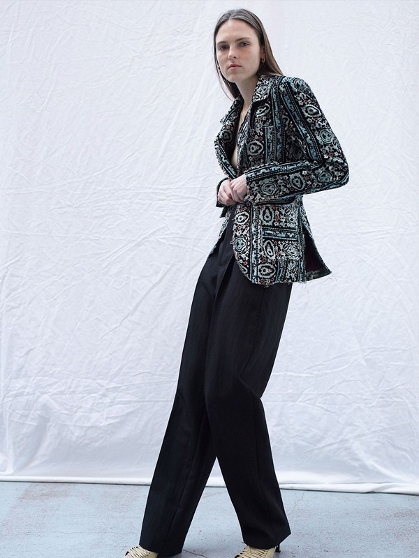 ERIKACAVALLINI女装2021秋冬季黑色纯色长裤