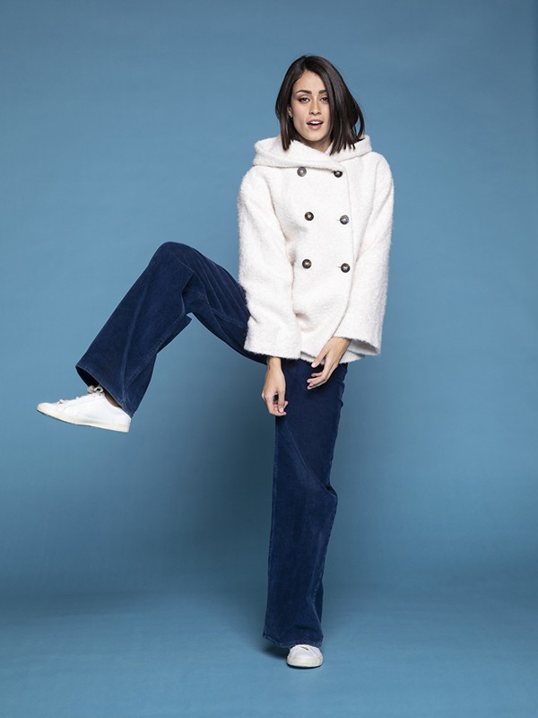 MaisonLener女装2021秋冬季藏蓝色纯色长裤