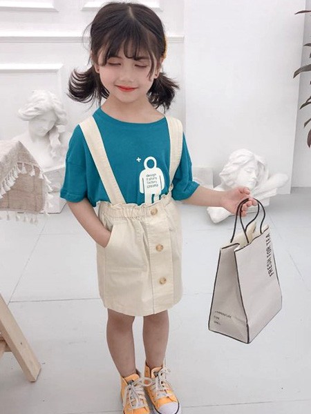 小朋友的秘密2022春夏季蓝色印花T恤