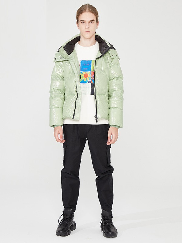 SEVENCRASH2021秋冬季绿色纯色羽绒服