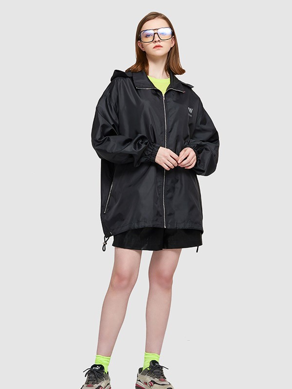 WE.WI女装2022春夏季黑色宽松外套