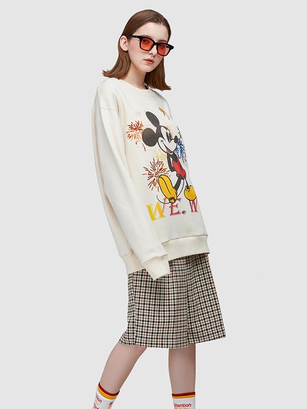 WE.WI女装2022春夏季白色印花T恤