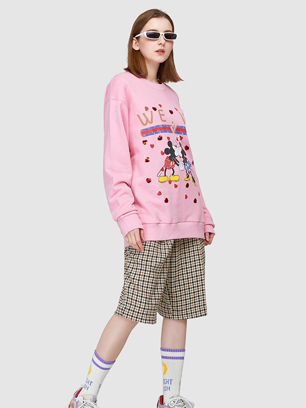 WE.WI女装2022春夏季粉色印花T恤