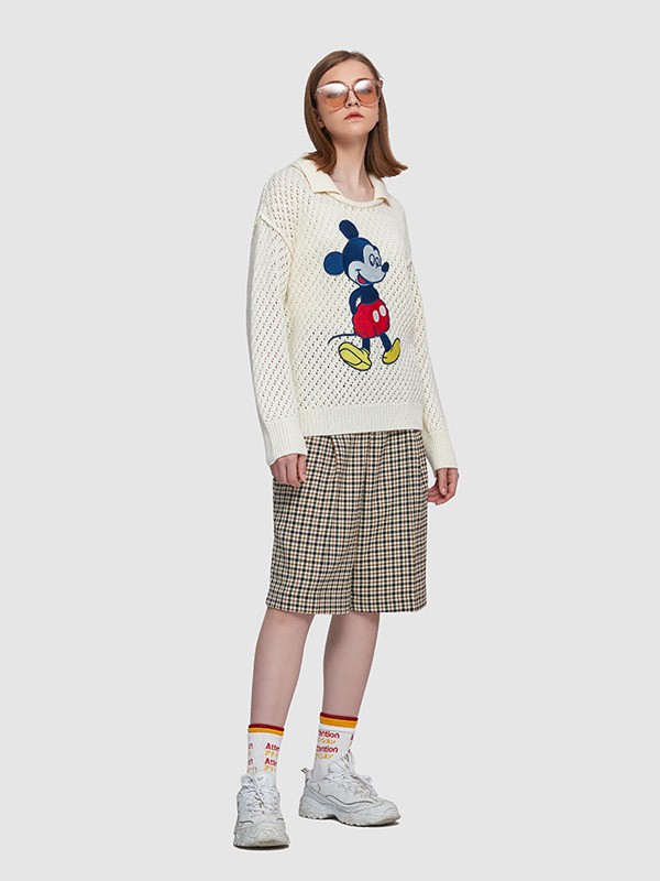 WE.WI女装2022秋冬季棕色格子短裤