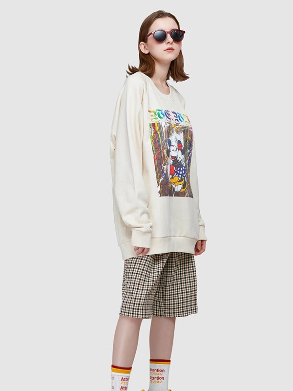 WE.WI女装2022春夏季白色印花T恤